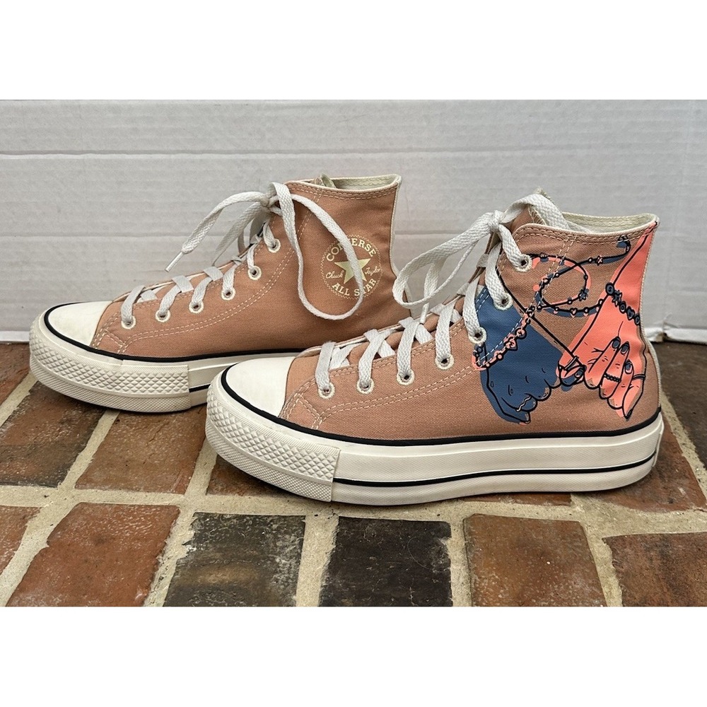 Converse All Star Millie Bobby Brown MBB High Top Sneakers Pink Platform Wms 7.5 - Picture 4 of 7